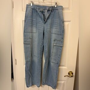 Light Blue Denim Cargo Jeans